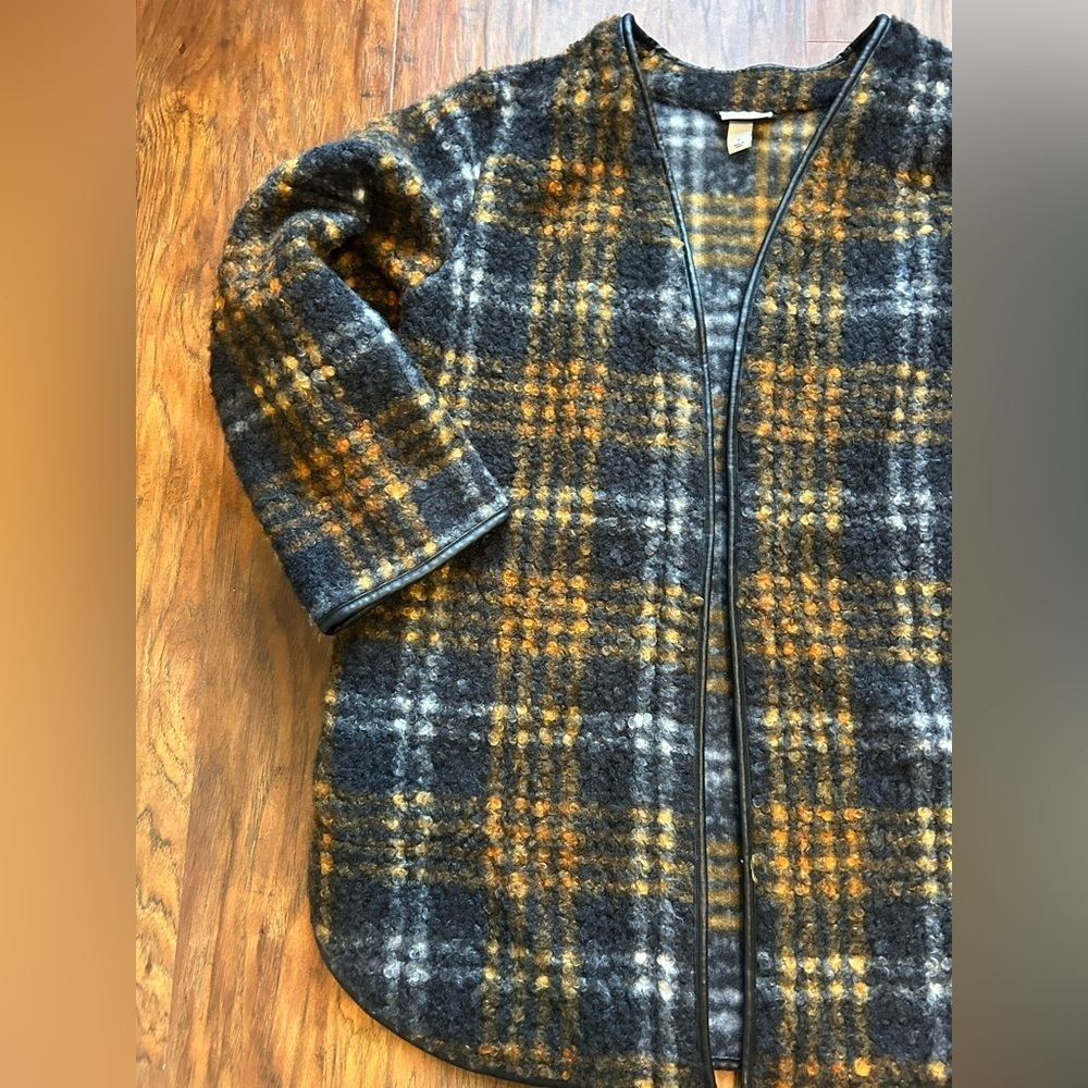 Ava & Via Plaid Multicolored Long Sleeve Coat - Picture 2 of 6